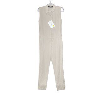 Hydrogen Womens Sleeveless Button-Down Jumpsuit XS Gray